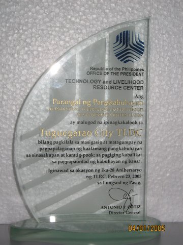 2004 Most Outstanding Technology and Livelihood Development Center